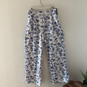 Tailored Linen-Blend Wide Leg Pants Abercrombie